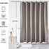 AooHome 72x96 inch Fabric Shower Curtain Liner, Waterproof Extra Long Bathroom Curtain for Hotel with Hooks, Weighted Hem, Chocolate