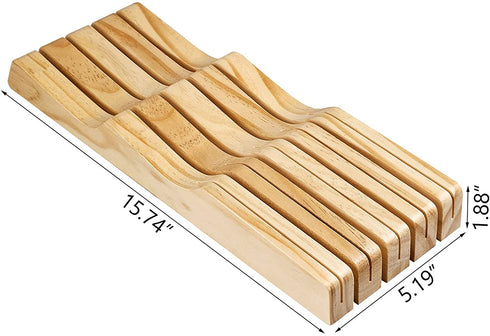 RedCall Kitchen Knife Holder for Drawer Solid Wood Universal Knife Block Without Knives,home & chef Knife Drawer Organizer Insert,Premium Under Cabinet Knife Storage (9 knife holder)