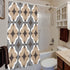 Brown Design Shower Curtains for Bathroom, Boho Shower Curtain, Retro Tan White Geometric Pattern Bath Shower Curtain Waterproof, Grey and Brown Fabric Bathroom Accessories Set with Hooks