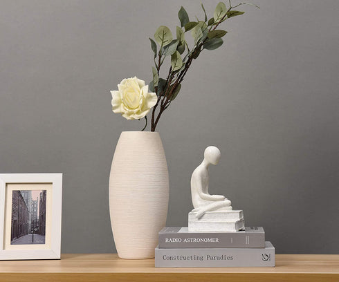 Quoowiit Abstract Sculpture Statues for Home Decor, Abstract Figure Statues Hand Craved Resin Sculpture Modern Home Decoration-143 White