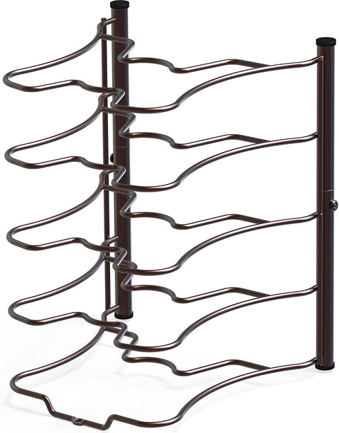 SimpleHouseware Cabinet Pantry Pot and Pan Organizer Holder Rack, Bronze