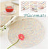 Oval Woven Placemats Set of 4, Cotton Rope Weave Placemats with 4 Pack Round Fabric Coasters Heat-Resistant Non Slip Plait Table Mats Rustic Placemats for Kitchen Table (Rainbow)