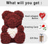 FERVENT LOVE Gifts for Her Women 16" Rose Bear Valentines Day Gifts for Her/Wife Wine Red Rose Teddy Bear with Heart Artificial Flowers Bear with Gift Box Heart-Shaped Ballon and Greeting Card
