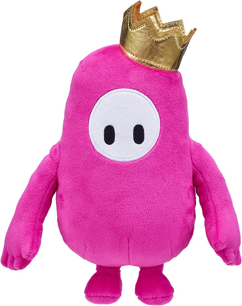 FALL GUYS Moose Toys Original Pink Bean Skin Official Collectable 8" Cuddly Deluxe Plush Toy Featuring The Gold Crown from The Ultimate Knockout Video Game, 5 Series 1 Characters
