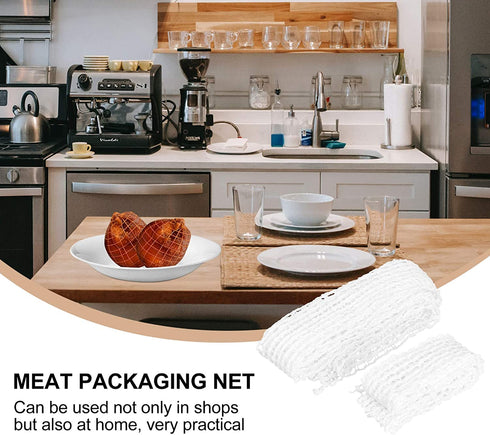 Cabilock 2pcs Meat Netting Roll Ham Sock Elastic Netting Meat Butcher Twine Net Meat Netting Roll (1m/3m Each 1pc)