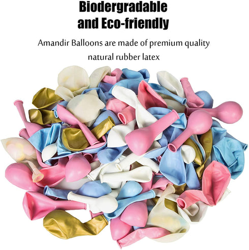 126Pcs Gender Reveal Party Supplies Pink and Blue Balloon Garland Arch Kit, Gold Foil Moon&Stars Confetti Pastel White Latex Balloons for Birthday Baby Shower Decorations Wedding Party Supplies