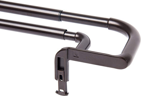Umbra 1005892-797-REM Twilight Double Curtain Rod Set Wrap Around Design is Ideal for Blackout or Room Darkening Panels, 48-88 Inch (122-224cm), Dark Bronze