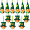 St. Patrick's Day Gnome Ornament Handmade Swedish Tomte Hanging Ornament Irish Leprechaun Gnome Plush Doll Ornament for St. Patrick's Day Christmas Party Home Decoration (Dark Green,12 Pieces)
