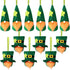St. Patrick's Day Gnome Ornament Handmade Swedish Tomte Hanging Ornament Irish Leprechaun Gnome Plush Doll Ornament for St. Patrick's Day Christmas Party Home Decoration (Dark Green,12 Pieces)