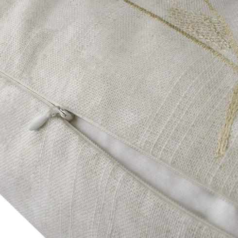 JWH Hand Embroidery Accent Pillow Case Faux Pearl Cushion Cover Dandelion Flower Pillowcase Home Sofa Bed Living Room Decorative Shell Gift Beige 20 x 20 Inch