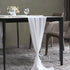 ICOSHOW 2 Pieces 10ft White Chiffon Table Runners 29 x 120 Inches Sheer Romantic Wedding Party Runner for Bridal Shower Baby Shower, Birthday Party