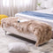 LEEVAN Sheepskin Rug Faux Fur Rug Super Soft Fluffy Chair Cover Seat Shaggy Single Pelt Floor Mat Carpet Accent Home Decor?Coffee,2' x 5'?