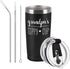 Gingprous Father's Day Birthday Gifts for Grandpa, Stainless Steel Travel Tumbler with 2 Lids, Funny Grandpa's Sippy Cup Grandpa Gifts from Son, Grandchildren, Kids (20oz, Black)