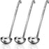 meekoo 3 Pieces Stainless Steel Ladle Soup Handle Ladle with Pouring Rim for Kitchen Cooking Soup Sauce (10 oz)