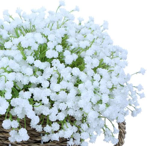 20 pcs 60 Branches White Babys Breath Flowers Bouquests Artificial Fake Gypsophila for Wedding Bridal Bouquet Garland DIY Floral Arrangement Wreath Home Office Table D©cor Centerpiece Real Touch