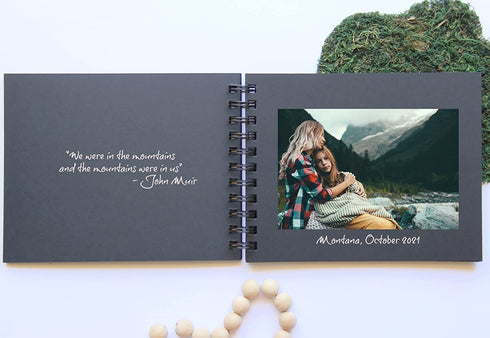 You and Me Mini-Photo Album Scrapbook. Embossed Gold Foil, 6" x 7.5" 90 Blank Pages, Softcover, Keepsake Friendship Album, Best Friend Album, You and me Album, Polaroid Instax Album Scrapbook (BK/Go)