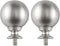 Wayolte Round Curtain Rod Finials for 1 or 7/8 Inch with 1/4 - 20 UNC Screws Curtain Rods, Set of Two, Brushed Nickel