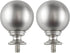 Wayolte Round Curtain Rod Finials for 1 or 7/8 Inch with 1/4 - 20 UNC Screws Curtain Rods, Set of Two, Brushed Nickel