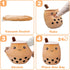 DITUCU Cute Boba Tea Plush Stuffed Toy Brown Pearl Milk Tea Bubble Plush Pillow Home Soft Hug Pillow Milk Tea Gift for Kids (Brown, 13.7 inches)