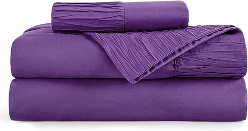 Bedsure Twin Sheets Set for Kids Purple - Soft 1800 Bedding Microfiber Twin Bed Sheets, 3 Pieces Twin Size Sheets