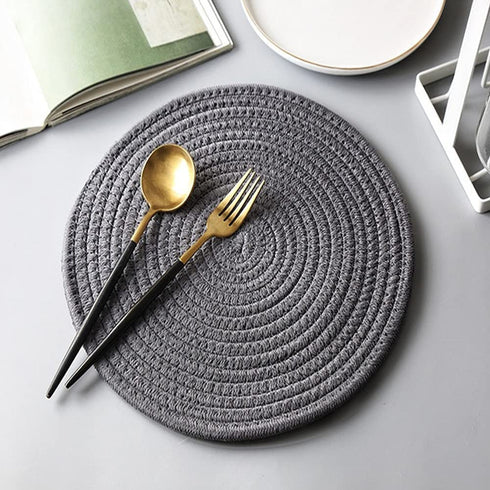 Potholders Set Trivets Set 4pcs 7.9 Inches Diameter 100% Eco Pure Cotton Thread Weave Trivets for Hot Pots and Pans / Kitchen Trivets for Hot Dishes Hot Pot Holders