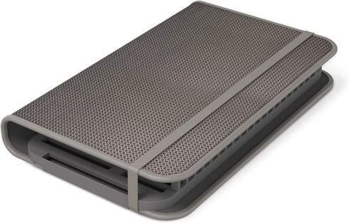 Umbra Udry Rack and Microfiber Dish Drying Mat-Space-Saving Lightweight Design Folds Up for Easy Storage, Standard w, Charcoal