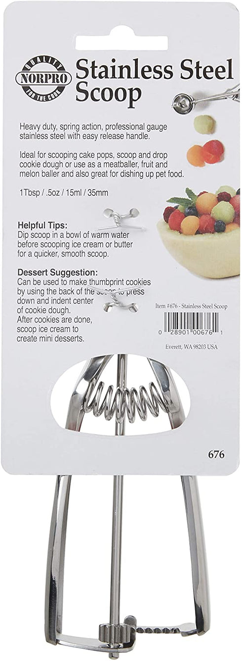 Norpro Stainless Steel Meatballer/Scoop, 35MM, (1 Tablespoon), Silver