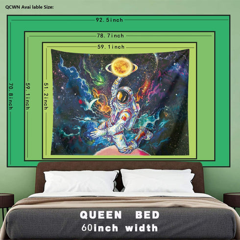 Trippy Astronaut Tapestry Blacklight Space Tapestry Posters For College Dorm,Cool Spaceman On Fantasy Universe Planets Galaxy Sky Tapestry Mens Guys Poster Tapestries For Bedroom Cool Room Decor.