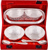 Rastogi Handicrafts Silver Plated round Shaped Bowl and Tray Set Dry Fruit Bowl Set, Diwali, Christmas, Festival Gifts, Set