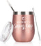Mommy's Sippy Cup Wine Tumbler with Lid, Mom Birthday Christmas Gifts for Mom New Mom Mother Wife Women Mother's Day Thanksgiving Day, Insulated Stainless Steel Stemless Tumbler (12 Oz, Rose Gold)
