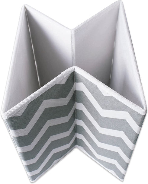 DII Non Woven Polyester Storage Bin, Chevron, Gray, Small Set of 4