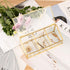 Feyarl Gold Glass Box Makeup Cosmetic Cotton Pads Box Jewelry Trinket Glass Box Flip Ring Earring Studding Necklace Box Clear Decorative Box Beauty Display