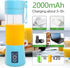 Portable Personal Mini Smoothie Blender - USB Rechargeable Shake Smoothies Mixer Single Small Size Fruit Juice Blender Battery Operated Individual Juicer Cup for Travel Camping & Outdoor - Blue