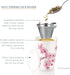 Tea Forte Kati Cup Hanami, Ceramic Tea Infuser Cup with Infuser Basket and Lid for Steeping Loose Leaf Tea