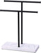 LKKL Hand Towel Holder Stand for Bathroom with Resin Base, Countertop Towel Stand for Fingertip, Washcloth, Dishcloth Holder with Soap Tray for Kitchen Washroom Vanity, Hand Towel Rack Black 12"