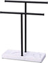 LKKL Hand Towel Holder Stand for Bathroom with Resin Base, Countertop Towel Stand for Fingertip, Washcloth, Dishcloth Holder with Soap Tray for Kitchen Washroom Vanity, Hand Towel Rack Black 12"