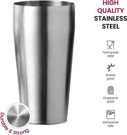 FineDine 14-Piece Cocktail Shaker Set Bartender Kit - Boston Shaker w/ Strainer, Bar Jigger, Bar Spoon & More - Full Stainless Steel Cocktail Set w/ Bar Tools - Drink Mixer Bar Set - Bar Accessories