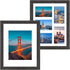 NUOLAN 11x14 Picture Frame Weathered Black Wood Pattern Set of 2 with 4 Mats, Display - 8x10 Picture or Five 4x6 Photos with Mat, 11x14 Without Mat (NL-PF11X14-DG)