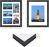 NUOLAN 11x14 Picture Frame Weathered Black Wood Pattern Set of 2 with 4 Mats, Display - 8x10 Picture or Five 4x6 Photos with Mat, 11x14 Without Mat (NL-PF11X14-DG)