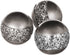 Schonwerk Silver Decorative Orbs for Bowls and Vases (Set of 3) Resin Sphere Balls for Living, Dining Room, Coffee Table Centerpiece Decor - Great Gift Idea (Crackled Mosaic)