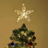 Shinowa 11.8Inch/30cm Christmas Tree Topper, Glittered Star Treetop with 20 LED Lights Battery Operated Christmas Tree Decoration Metal Lighted Xmas Seasonal Festive Party Holiday Home Decor, RoseGold