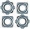 4 Pack 3 Inch Square Lazy Susan Turntable Bearings Hardware Small Rotating Bearing Plate with 150 Pound Capacity (Silver)