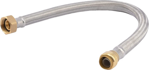 SharkBite U3086FLEX24LFA Water Softener Connector, 3/4 Inch to 1 Inch FNPT x 24 Inch, Push-to-Connect COPPER, PEX, CPVC, Braided Stainless Steel