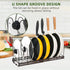 Expandable Pot and Pan Organizer Rack, Pans Pots Lid Organizer Rack Holder for Kitchen Counter Cabinet Pantry Bakeware Organizer Rack Holder with 7 Adjustable Compartments (BRONZE, 7)