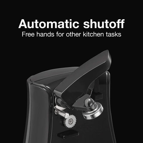 Proctor Silex Power Electric Automatic Can Opener with Knife Sharpener, Twist-off Easy-Clean Lever, Cord Storage, Black (75217F) 7.9" x 4.8" x 5"