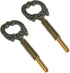 ECUDIS Pack of 2 Lamp Keys Socket Turn Keys Replacement Switch Knobs, Brass Finish