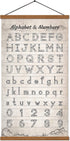 Alphabet Numbers Chart Poster Canvas Prints Print Kids Bedroom Sign Educational Painting Wall Art Decor With Wood Hanger Frame For Nurseries Kid's Rooms 16x27inch