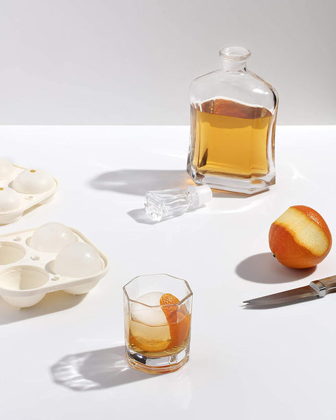 W&P Peak Silicone Sphere Ice Mold w/ Cover | Charcoal | Easy to Remove | Round Cocktail Whiskey Drink Ice Maker | Food Grade Premium Silicone | Dishwasher Safe, BPA Free