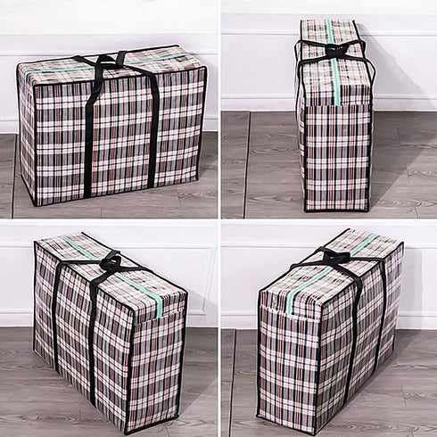 Heavy Duty Large Moving Bags, 90L Big Organizer Storage Bags With Durable Zipper, Water Resistant Totes, Carrying Bag, Camping Bag for Clothes, Bedding, Comforter, Pillow, Moving(Set of 4)