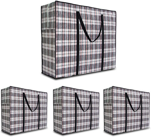 Heavy Duty Large Moving Bags, 90L Big Organizer Storage Bags With Durable Zipper, Water Resistant Totes, Carrying Bag, Camping Bag for Clothes, Bedding, Comforter, Pillow, Moving(Set of 4)